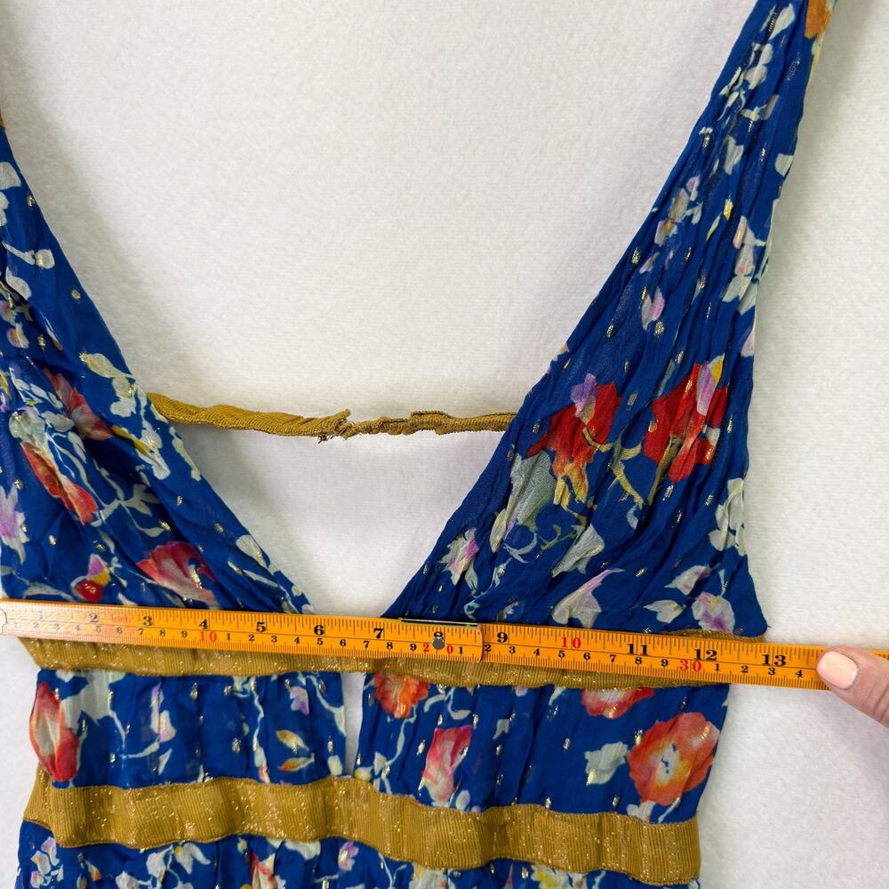Rixo Charlotte Maxi Dress Blue Floral Size S - Picture 6 of 11